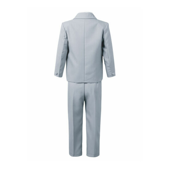 Boy's 5-Piece Suits Notched Lapel One Button Formal Blazer Shirts Vest Pants Set image {6}