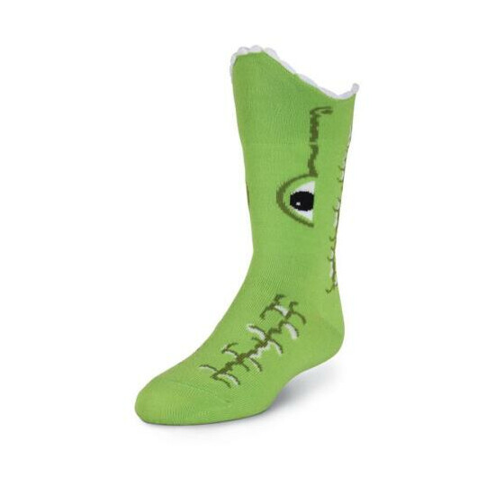 Kid's Wide Mouth Alligator Crew Socks-Ready to bite bright green cute Alligator  image {4}