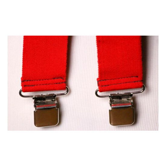 WELCH HEAVY DUTY RAINBOW ELASTIC LEATHER CLIP X-BACK 2"Wd MEN SUSPENDERS (G45 image {4}