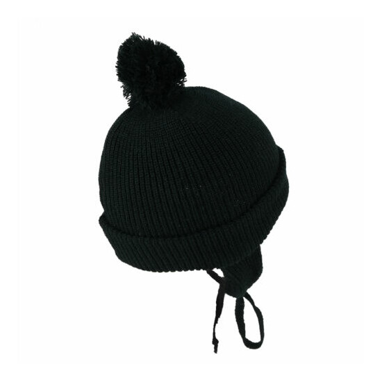 Toddler Winter Cuff Folded Beanie with Pom and Earflaps image {3}