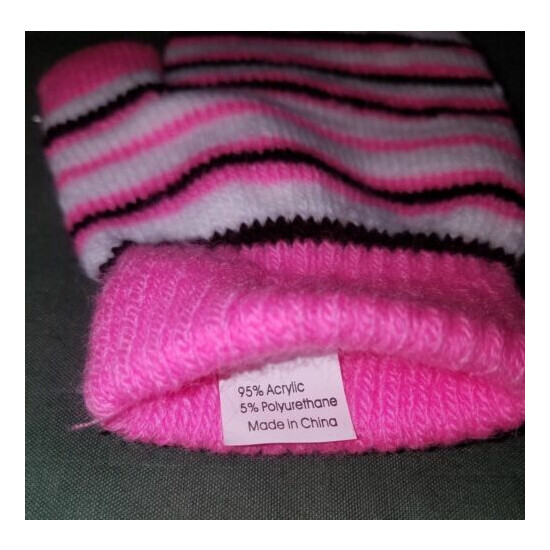 Baby/Toddler Girl's Soft Pink Striped Mittens Gloves, 3 or 4 Pairs - USA Seller! image {2}