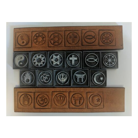 RELIGION. LEATHER STAMPS OF THE WORLD, 11 Popular Religious Symbol Stampers. image {2}