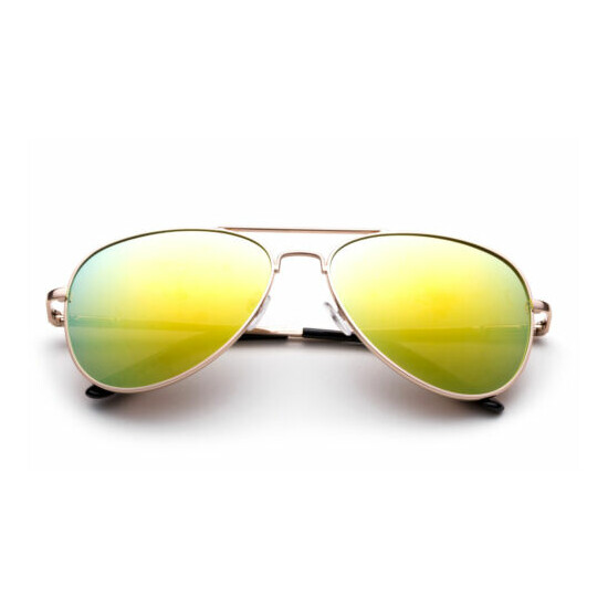 Boys Girls Aviator Sunglasses Stainless Steel Kids Spring Hinge Colorful Lens image {2}