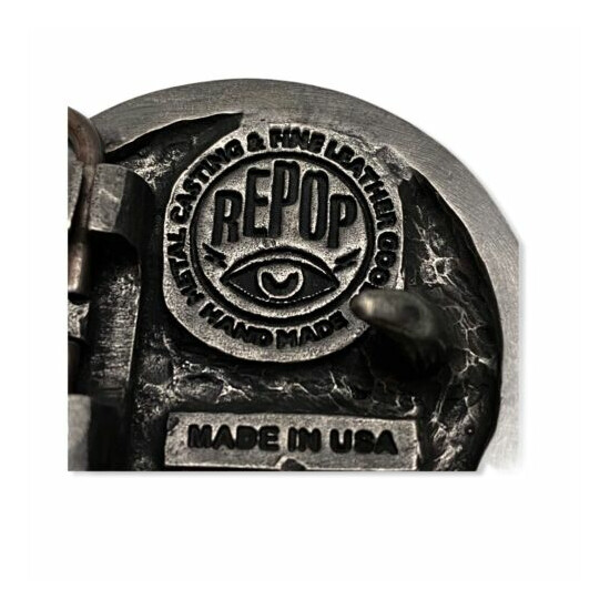 Electric California x REPOP Collaboration Round Metal Belt Buckle USA HAND MADE image {3}