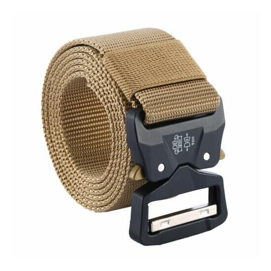 Tactical Waist Belt Nylon Webbing Military Train Strap Quick Release Buckle New image {2}