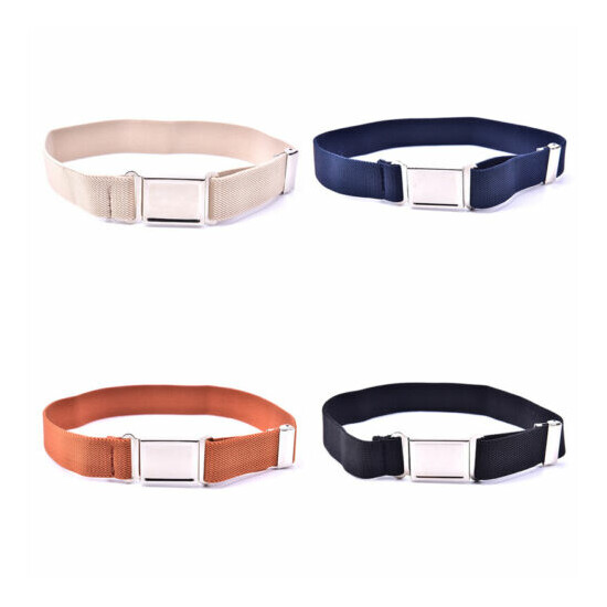 Elastic Solid Color Canvas Belts Boys Girls Elastic Belt Adjustable for Ki~bp image {4}