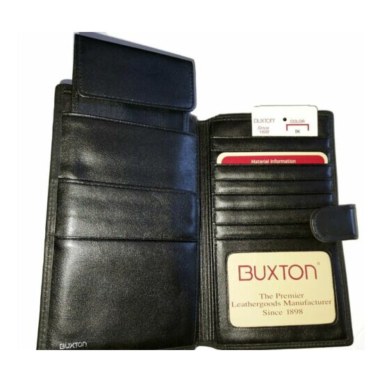 Buxton Leather Passport Case/ Wallet, Black  image {3}