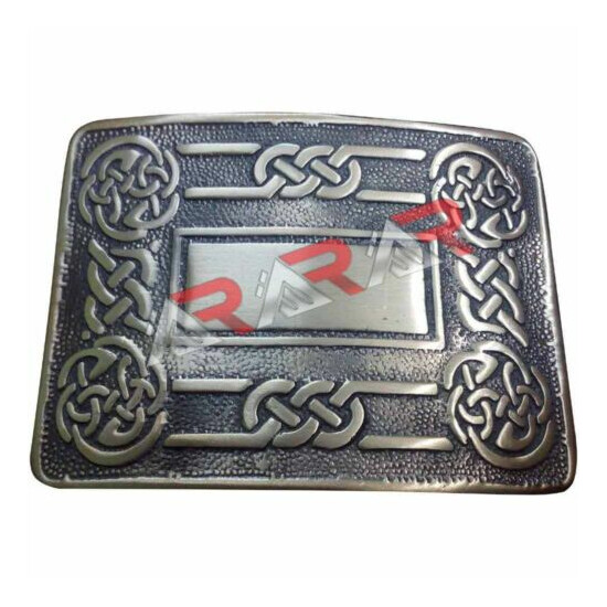 Men’s Celtic Swirl Kilt Belt Buckle Silver / Highland Kilt Buckle Antique Finish image {1}