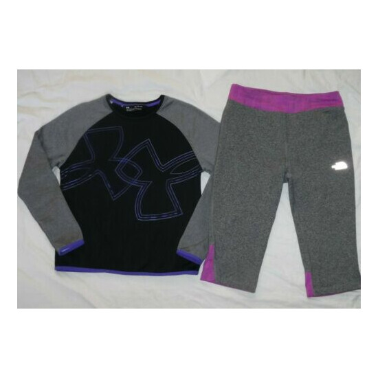 Girls Under Armour Sweatshirt & The North Face Crop Pants XL image {1}