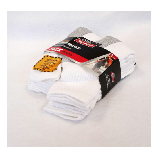 DICKIES Men's Socks DRI-TECH ANKLE White 6 Pairs FLEX Cotton Blend EXTENED SIZE image {1}