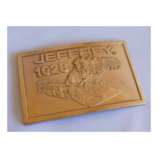 New Mens Vintage Belt Buckle Mining JEFFREY 1028 3D Graphic 80’s Collectible image {2}