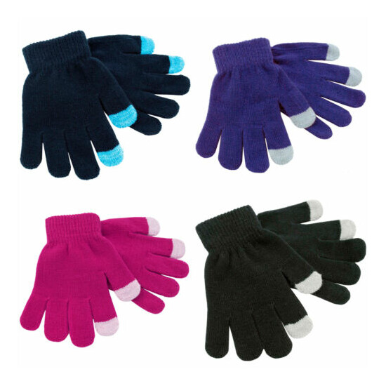 RJM Kids Knitted Touch Screen Phone Gloves image {1}