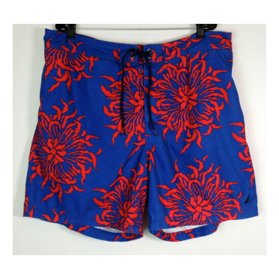Nautica Mens XXL Swimsuit Trunks Shorts Floral Hawaiian Print Mesh Liner image {1}