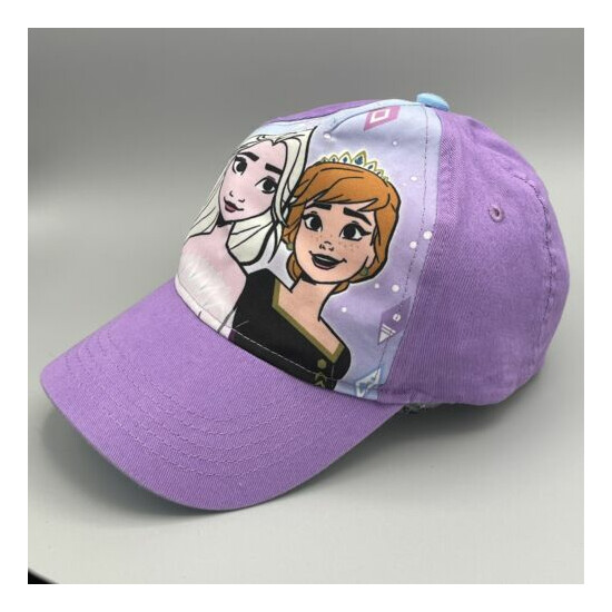 DISNEY FROZEN 2 Girls Baseball Cap Adjustable Hat Purple Elsa Anna Princess image {3}