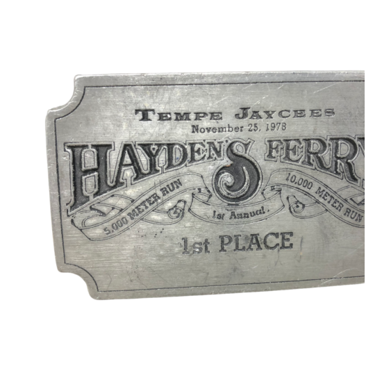 VTG Tempe Jaycees Hayden's Ferry 1st Annual 1st Place 1000 Meter Run Belt Buckle image {2}