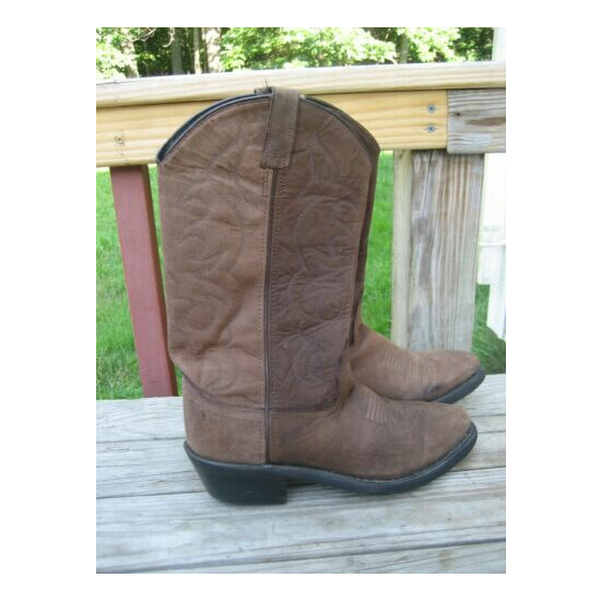 Old West-Brown-Suede-Cowboy Boots (Men7 D-Woman 9 W.Comfortable + Durable!  image {1}