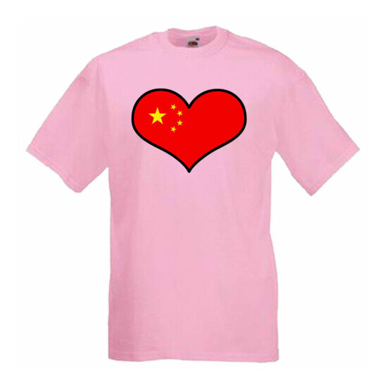China Love Heart Flag Children's Kids Childs T Shirt image {5}