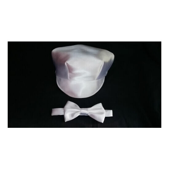  Baby Boy Christening/Baptism /Wedding Cap/Hat Necktie Bowtie set Size 0-24 M image {1}