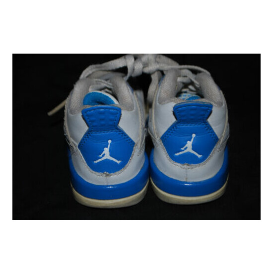 Toddlers Air Jordan Retro 4 IV Miltary Blue / White Sneakers (4.5C) 308500-105 image {4}