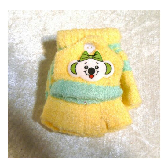 Cute Childrens Toddlers BEAR Mittens Gloves Baby Winter Cold Weather Boy/Girls  image {3}