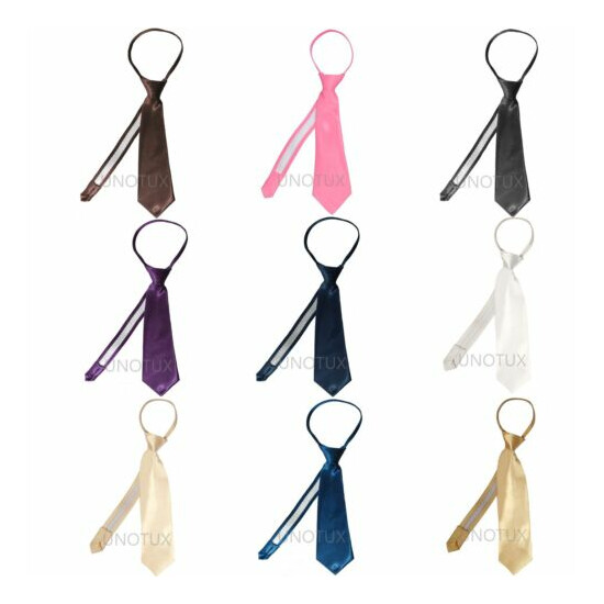 9 color choice stain zipper tie 4 boy formal suit S: S-4T M:5-7 L:8-14 XL:16-20 image {1}