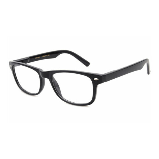 Kids Clear Lens Glasses Retro Horn Rim Junior Fake Smart Spring Hinged UV 100% image {3}