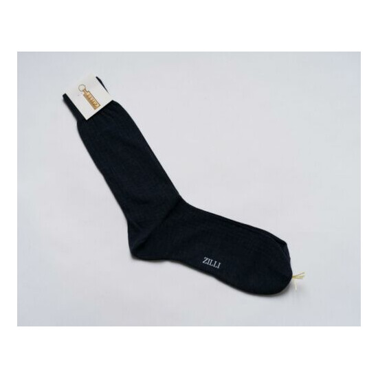 Zilli $60 NWT Dark Blue Mid-Calf Wool Nylon Blend Luxury Dress Socks 12 image {1}