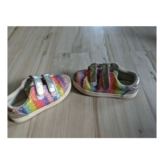 Kidpik RAINBOWS ROCK Super Sparkly Kicks Girls Sparkle Shoes Flats Comfort Sz 11 image {2}