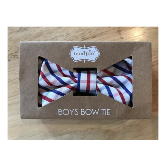 Mud Pie Baby Boys Plaid Boxed Bow Tie, One Size, NWT image {1}