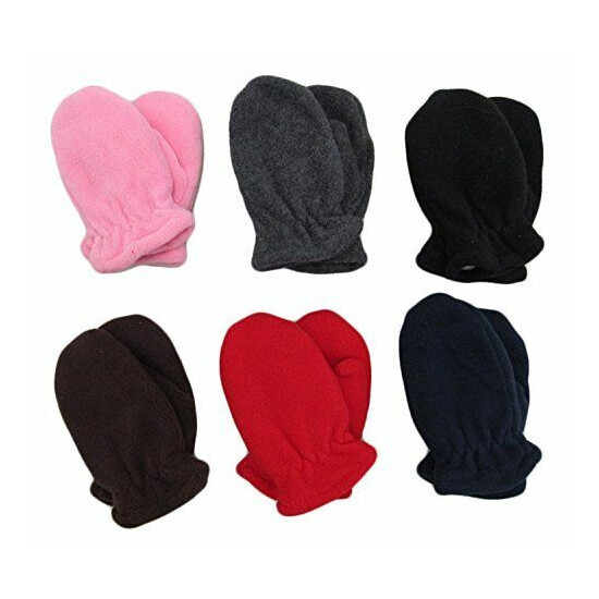 Infant-Toddler Soft And Warm Fleece Mittens 6-Pack image {1}