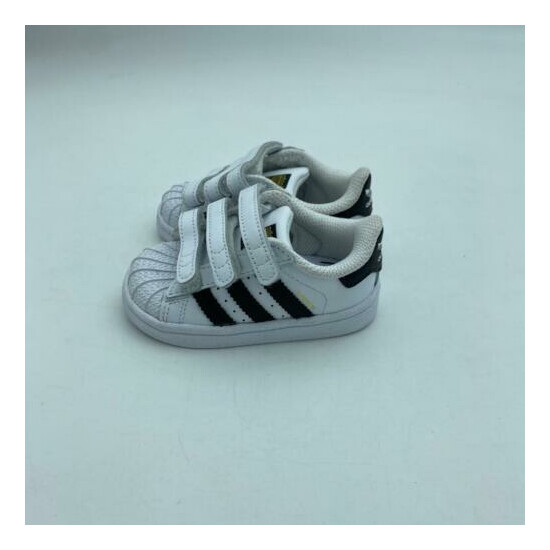 ADIDAS Superstar CF I Toddler Casual Sneakers BZ0418 White Black Size 5K image {2}
