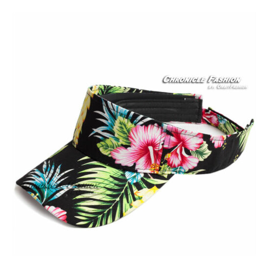Sun Visor Cap Hawaii Tropical Floral Hat Adjustable Sports Golf Beach Men Women image {5}
