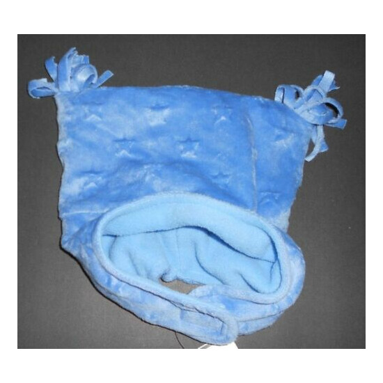 Boys Girls Infants Fleece Winter Hat Cap Mittens 2 pc Set Blue 6-12 Months NWT image {7}