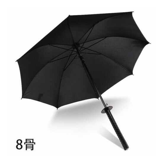 Japanese Sword Rainny Umbrella Folding Windproof Sun Ninja Style Katana Black image {2}