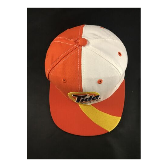 VTG Tide Racing Team Swirl Embroidered NASCAR Colorblock Made USA Snapback Hat image {3}
