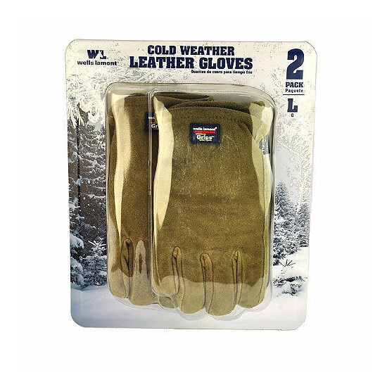 Wells Lamont Cold Weather Thinsulate Leather Gloves ~ 2 pack~Multiple Sizes  image {2}