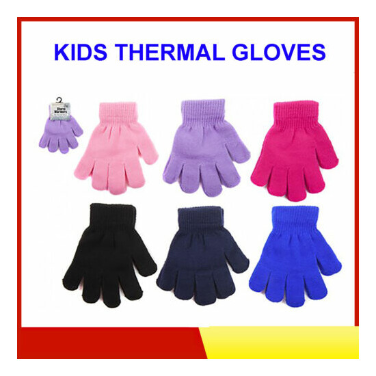 Kids Magic Gloves Knitted Thermal Winter Insulated Outdoor Girls / Boys Warmers  image {1}