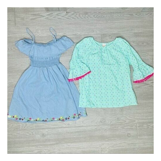 2 piece bundle 10/12 embroidered dress and shirt large summer spring outfits image {1}