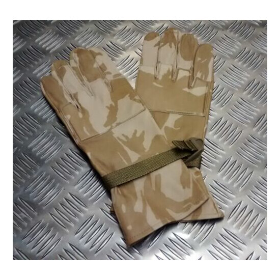 Genuine British Military Desert Camo Leather Combat Gloves - All Sizes - NEW image {1}