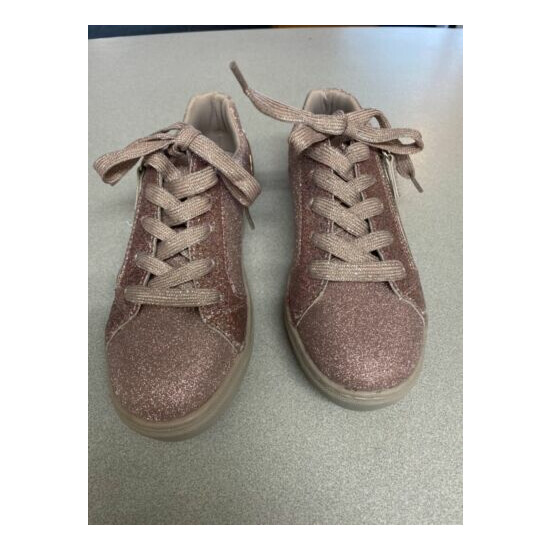 SO Memory Foam Pink Glitter Emilee Sneakers Size 4 image {1}