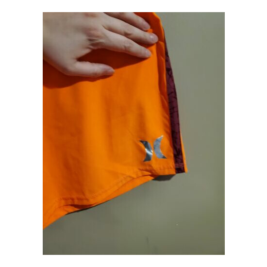 Men's Neon Orange Hurley Phantom Tie Waist Board Shorts, Size 40, RN 100691 Thumb {2}