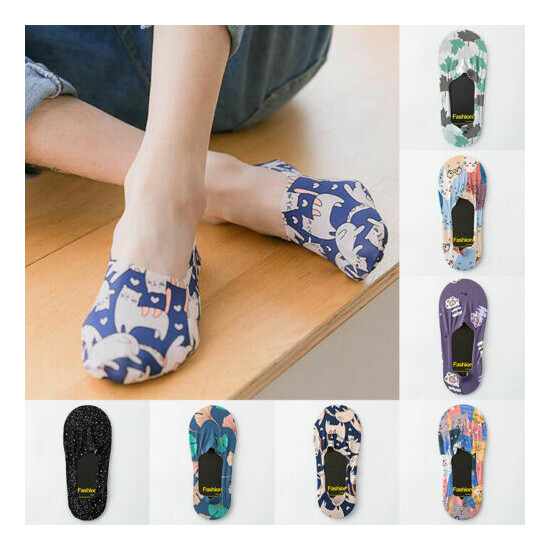 Men Invisible No Show Low Cut Socks Printed Ultra-thin Breathable Ankle Hosiery image {3}