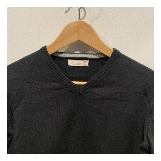 Zara Knitwear Girl's Black Long Sleeve Sweater Size 11-12 152 cm 100% Cotton image {2}