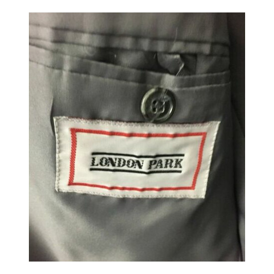 London Park Mens Grey Suit Size 102 Pants Jacket Formal Business Wedding image {5}