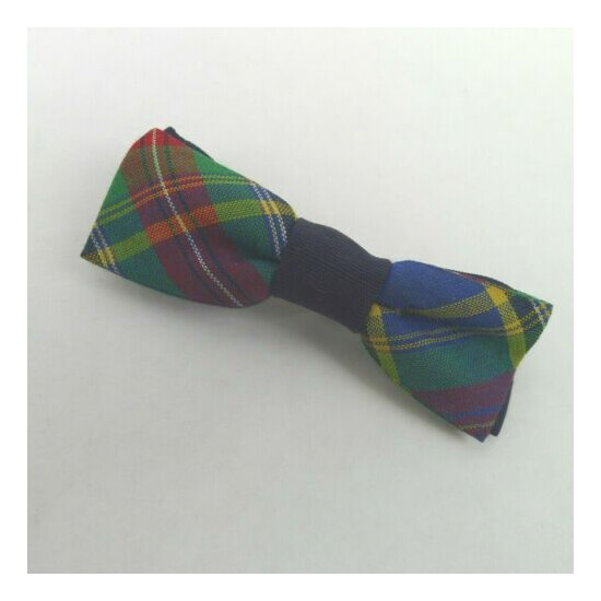 Vintage Toddlers Plaid Bow Tie Multi Color And Navy 3 Inches Wide Evergrip Jr. image {3}