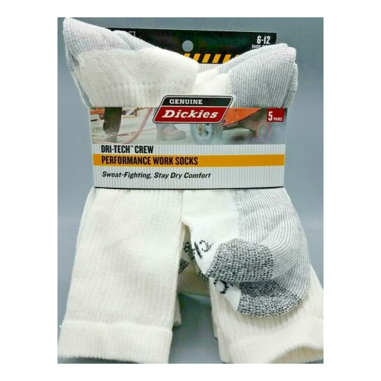 Dickies Performance Crew Work Socks White Dri-Tech Full Cushion and Ventilation  image {1}