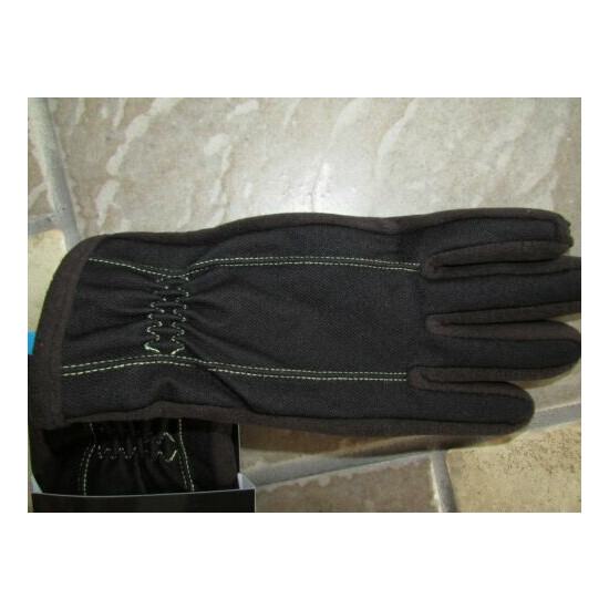 NEW ISOTONER BLACK GLOVES MENS M #700M1 BMS YELLOW STITCH SMARTOUCH FREE SHIP image {2}