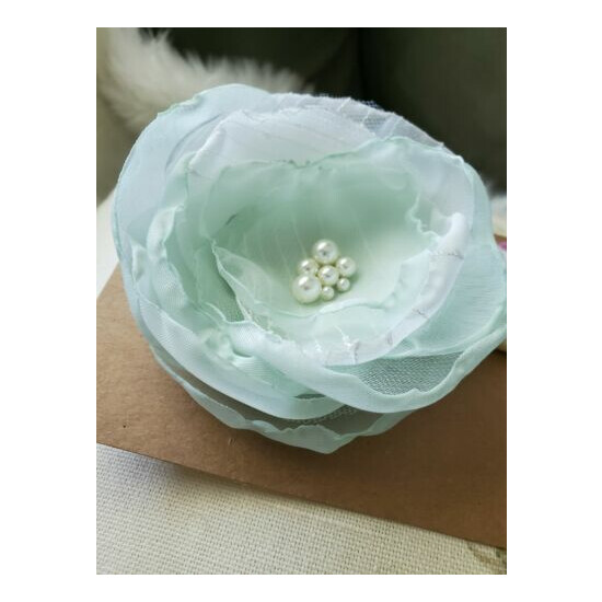 Handmade Baby/Toddler/Girl Flower Headband green, Rose Headbands, Flower girl  image {2}