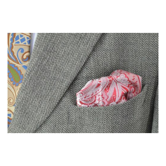 Lord R Colton Masterworks Ruby Silver Dust Paisley Silk Pocket Square - $75 New image {3}