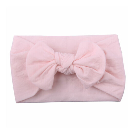 Kids Girls Baby Toddler Turban Solid Headband Hair Band Bow Accessories Headwear image {4}